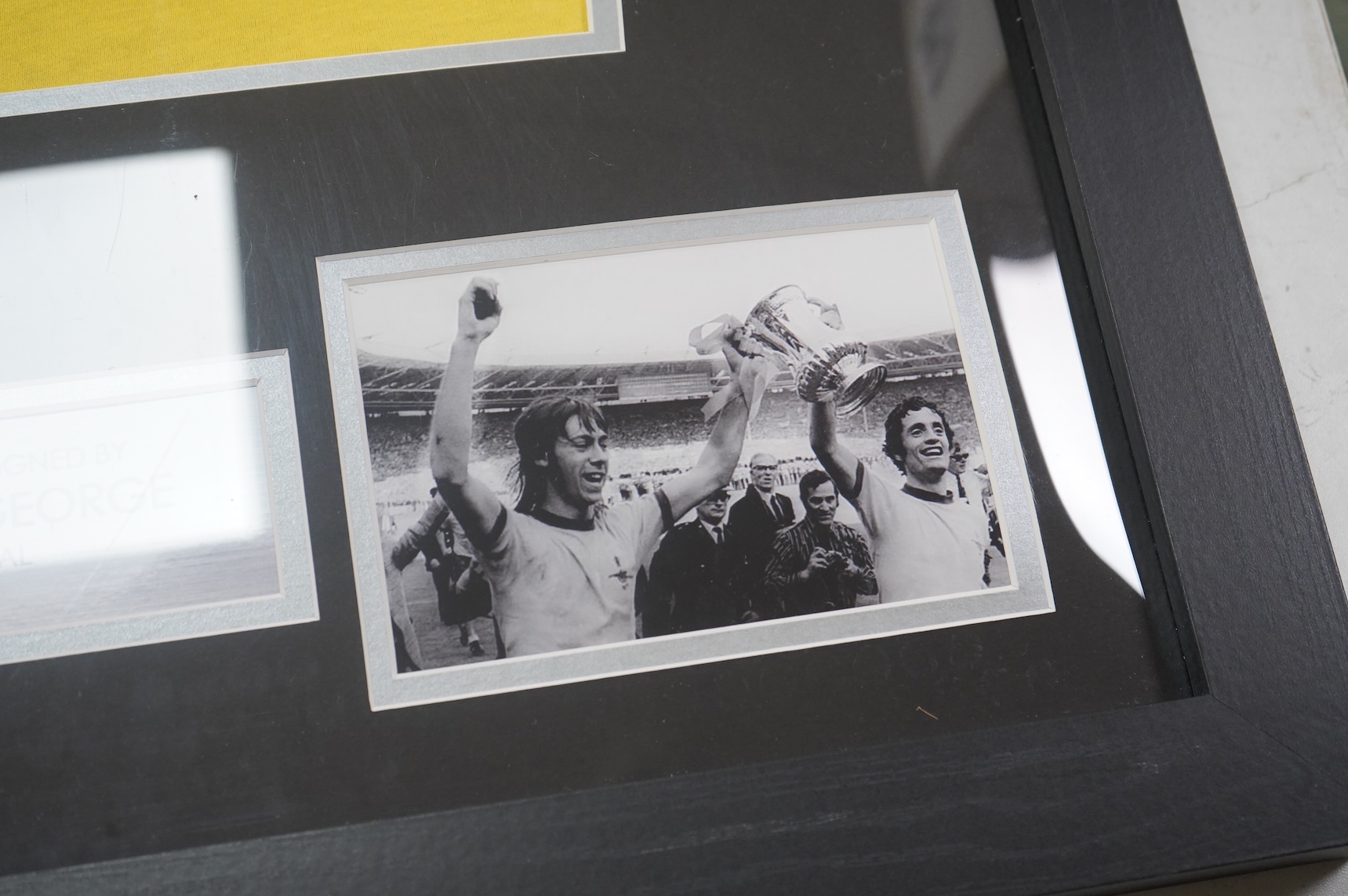 Arsenal Interest, Charlie George, a signed and framed 1971 shirt, with Sporting Memorabilia COA